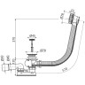 Сифон ALCAPLAST A55K-G-B для ванны автомат комплект, золото крацованный матовый