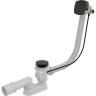 Сифон ALCAPLAST A564BLACK-120 для ванны, автомат с напуском воды через перелив, черный матовый, длина 120 см, металл с покрытием