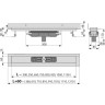 Водоотводящий желоб ALCAPLAST APZ1116-750 WALL для перфорированной решетки, с фиксированным воротником, к стене, низкий, вертикальный сток