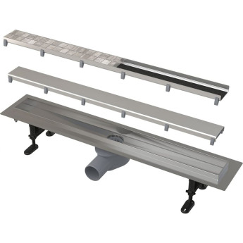 Водоотводящий желоб APZ13-DOUBLE9-850 FIT&GO с двухсторонней решеткой DOUBLE